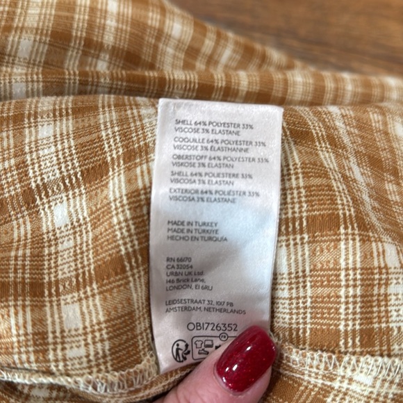 Free People Yellow Plaid Kaia Wide Leg Jumpsuit - Picture 12 of 13